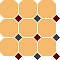 Top Cer Octagon New 4421 OCT20+14-B Ochre Yellow OCTAGON 21/Brick Red 20 + Black 14 Dots 30x30 см Напольная плитка