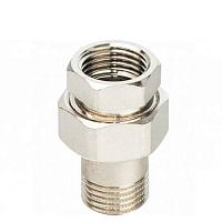 STOUT Разъемное соединение «американка» внутренняя/наружная резьба никелированная, уплотнение под гайкой o-ring кольцо