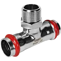 ROMMER Тройник-переходник ВПр-НР 22х3/4, из нержавеющей стали, прессовой, арт. RSS-0016-002234